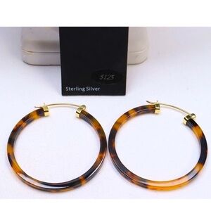 Simone I Smith Gold Over Sterling Tortoise Hoop Earrings